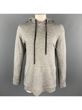 PUBLIC SCHOOL Size L Grey Heather Cotton Hooded Sweatshirt
